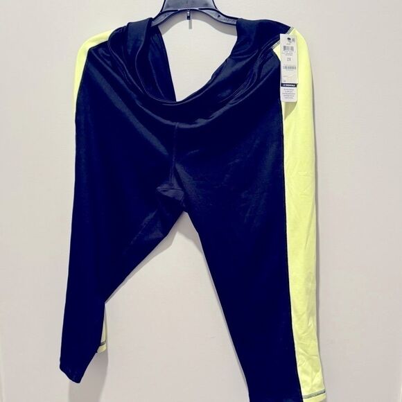 Ideology Womens Plus Size Colorblock Cropped Leggings-Womens 2X-Noir Barbell-NWT - Picture 9 of 11